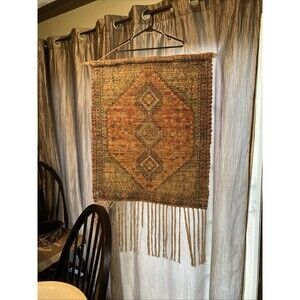 Woven Wall Hanging Tapestry Boho Chic Home Decor 50” Long With Fringe x 29” Wide
